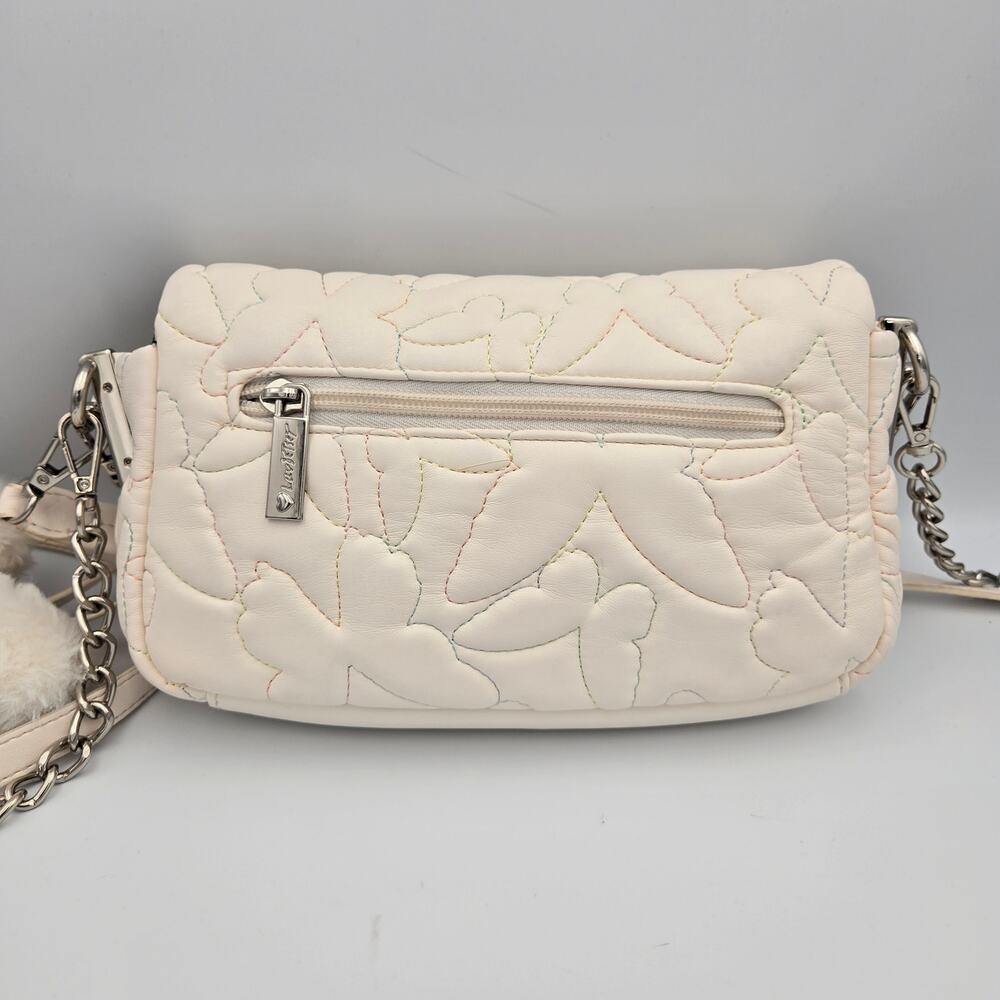 Betsey Johnson Luv Betsey Butterfly Quilted Crossbody Bag Cream Small Cute - Picture 5 of 16